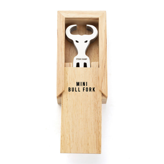 Mini Bull-Fork Snacking Fork (10 Stk in Holzbox)