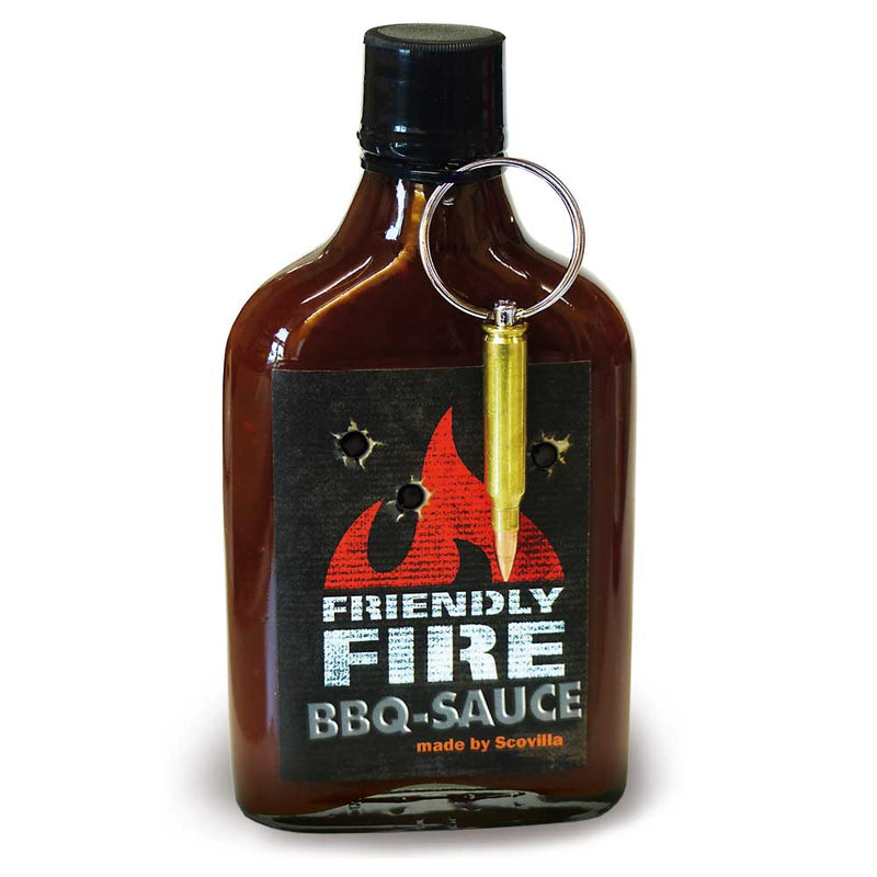 Laden Sie das Bild in Galerie -Viewer, Rauchige BBQ Sauce &quot;Friendly Fire&quot; mit Schlüsselanhänger Artikelbild 1
