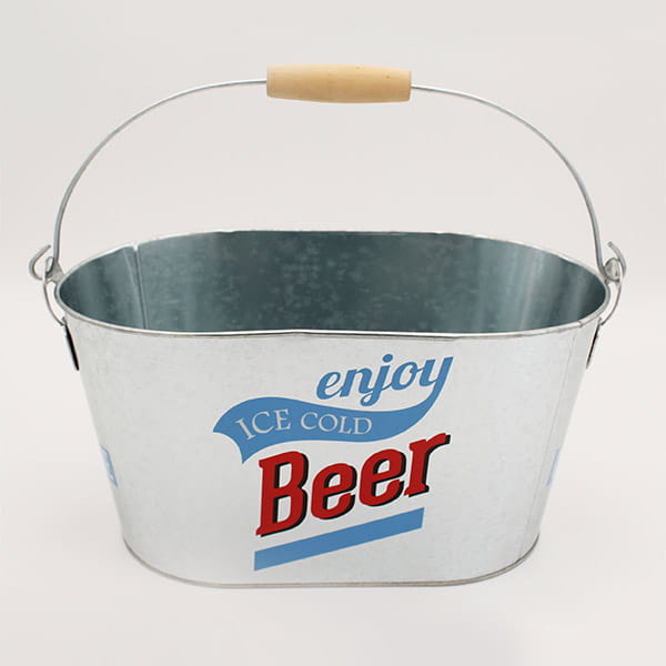 Laden Sie das Bild in Galerie -Viewer, Metalleimer Bierkühler mit Flaschenöffner Artikelbild 3