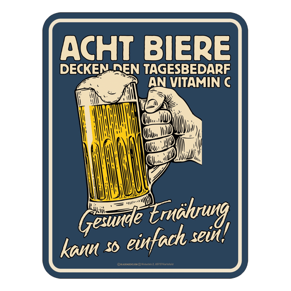 Laden Sie das Bild in Galerie -Viewer, Blechschild &quot;Acht Biere&quot; Artikelbild 1
