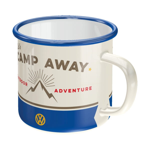 Laden Sie das Bild in Galerie -Viewer, Emaille-Becher "VW Bulli - Let's Camp Away" Artikelbild 2