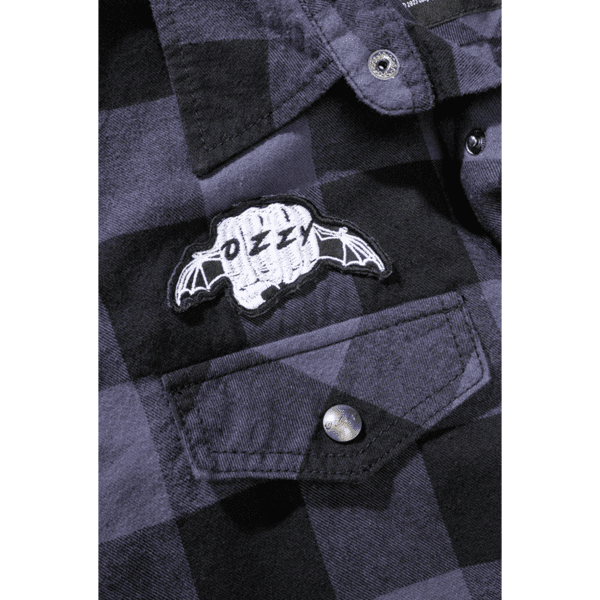 Laden Sie das Bild in Galerie -Viewer, Ozzy Osbourne Ärmelloses Checkshirt "Ozzy" Artikelbild 4