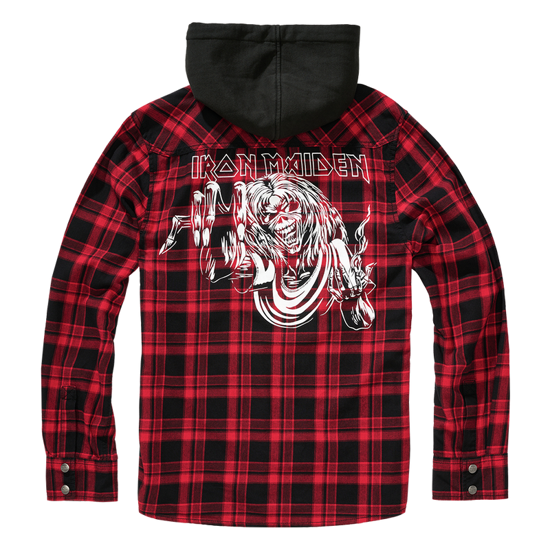 Laden Sie das Bild in Galerie -Viewer, Iron Maiden Checkshirt mit Kapuze