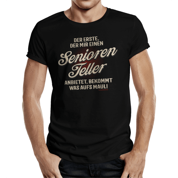 Laden Sie das Bild in Galerie -Viewer, T-Shirt "Seniorenteller" Artikelbild 2