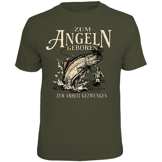 T-Shirt "Zum Angeln geboren"