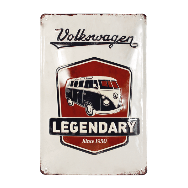 Laden Sie das Bild in Galerie -Viewer, Blechschild &quot;VW Bulli - Legendary&quot; Artikelbild 1
