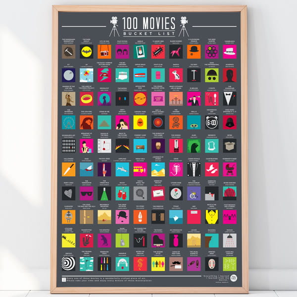 Laden Sie das Bild in Galerie -Viewer, Rubbel-Poster "100 Movies - Bucket List" Artikelbild 1