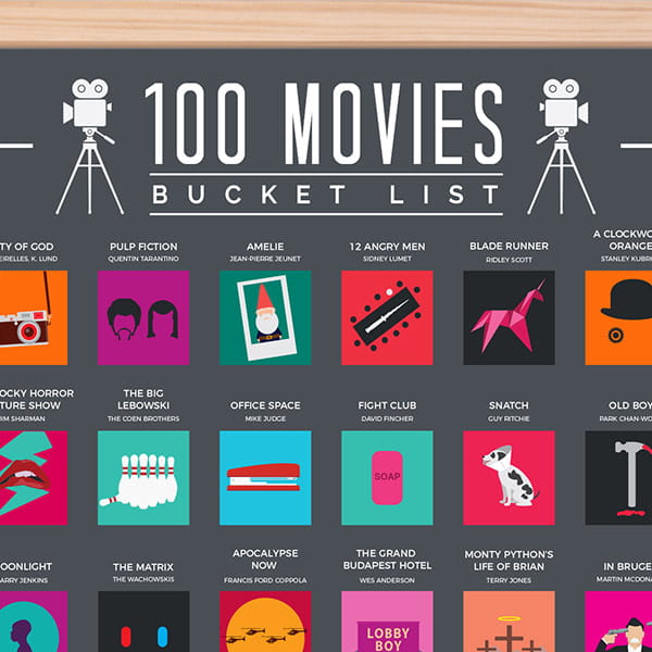 Laden Sie das Bild in Galerie -Viewer, Rubbel-Poster "100 Movies - Bucket List" Artikelbild 2