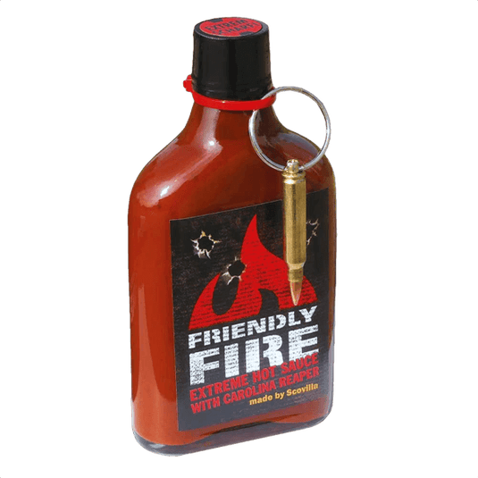Extrem scharfe Sauce "Friendly Fire" mit Schlüsselanhänger Artikelbild 1
