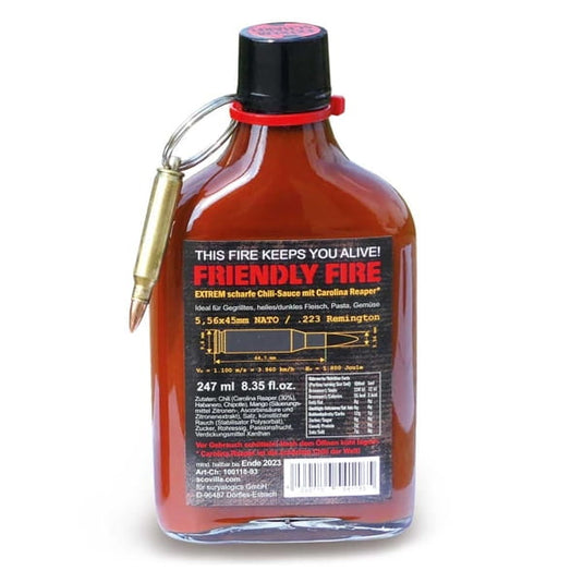 Extrem scharfe Sauce "Friendly Fire" mit Schlüsselanhänger Artikelbild 2