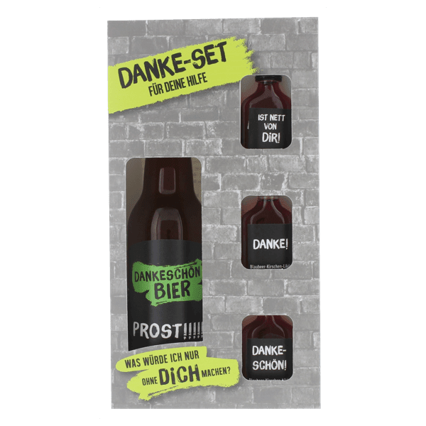 Laden Sie das Bild in Galerie -Viewer, Danke-Set mit Bier und Likör Artikelbild 1
