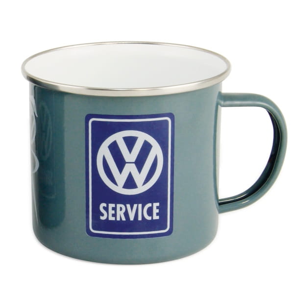 Laden Sie das Bild in Galerie -Viewer, Emaille-Becher &quot;VW Service&quot; Artikelbild 3
