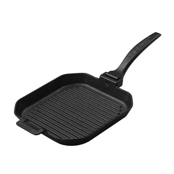 Laden Sie das Bild in Galerie -Viewer, Quadratische Grillpfanne aus Gusseisen Artikelbild 2