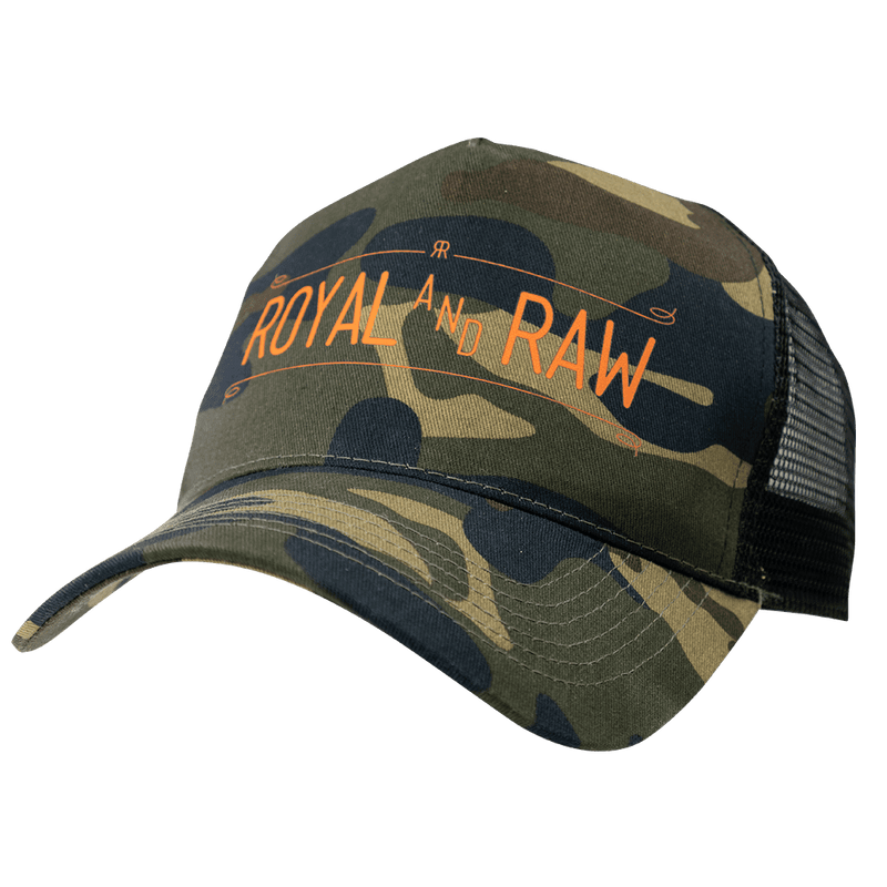 Laden Sie das Bild in Galerie -Viewer, Camo Trucker-Cap &quot;Royal and Raw&quot; Artikelbild 1
