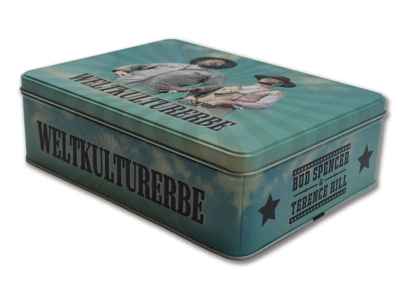 Laden Sie das Bild in Galerie -Viewer, Bud Spencer flache Blechdose "Weltkulturerbe" Artikelbild 2