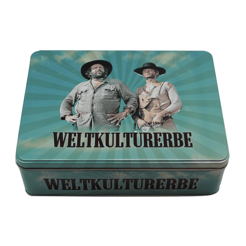 Laden Sie das Bild in Galerie -Viewer, Bud Spencer flache Blechdose "Weltkulturerbe" Artikelbild 1