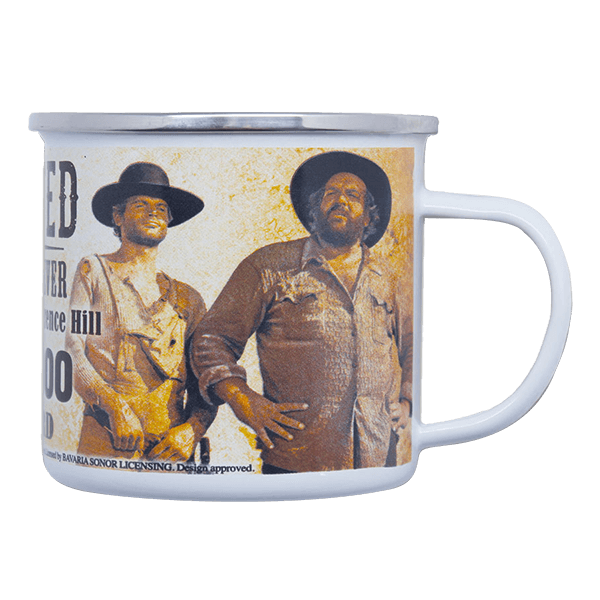 Laden Sie das Bild in Galerie -Viewer, Bud Spencer Emaille-Becher "Wanted" Artikelbild 1