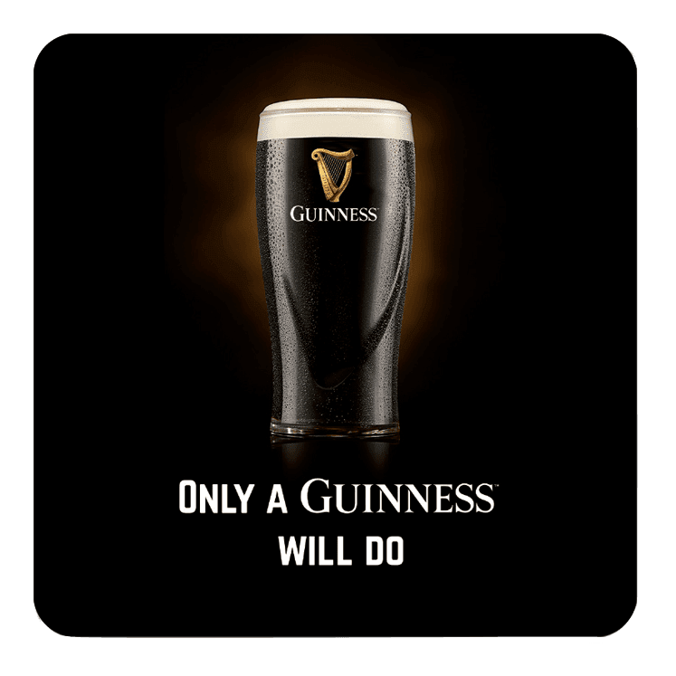 Laden Sie das Bild in Galerie -Viewer, Guinness 5er Set Blechuntersetzer "Only a Guinness will do" Artikelbild 2