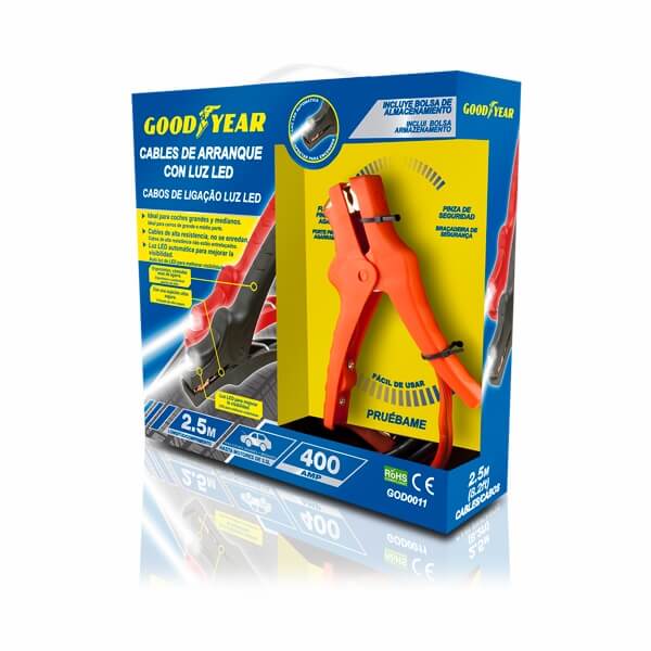 Laden Sie das Bild in Galerie -Viewer, Goodyear Starthilfekabel mit LED Beleuchtung Artikelbild 2