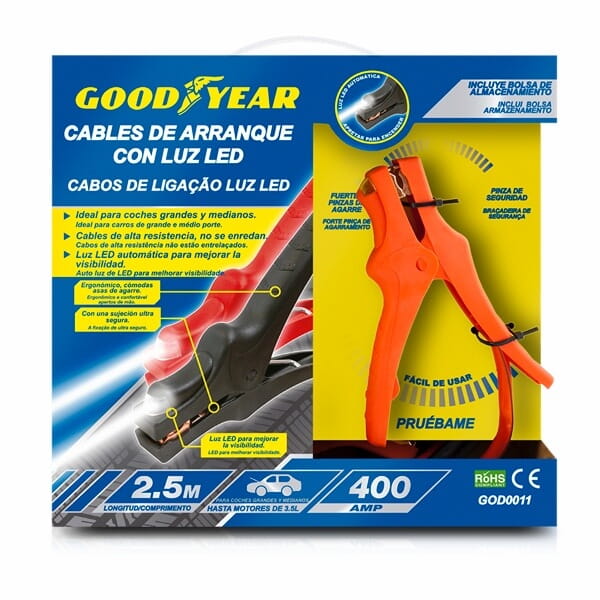 Laden Sie das Bild in Galerie -Viewer, Goodyear Starthilfekabel mit LED Beleuchtung Artikelbild 3