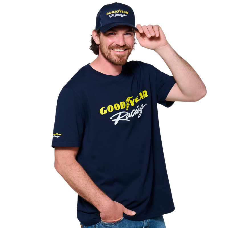 Laden Sie das Bild in Galerie -Viewer, Goodyear Racing T-Shirt "Racing Front"