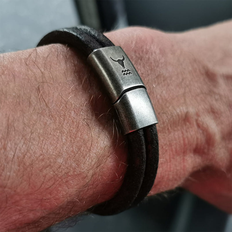 Laden Sie das Bild in Galerie -Viewer, Lederarmband im Vintage Look Artikelbild 4