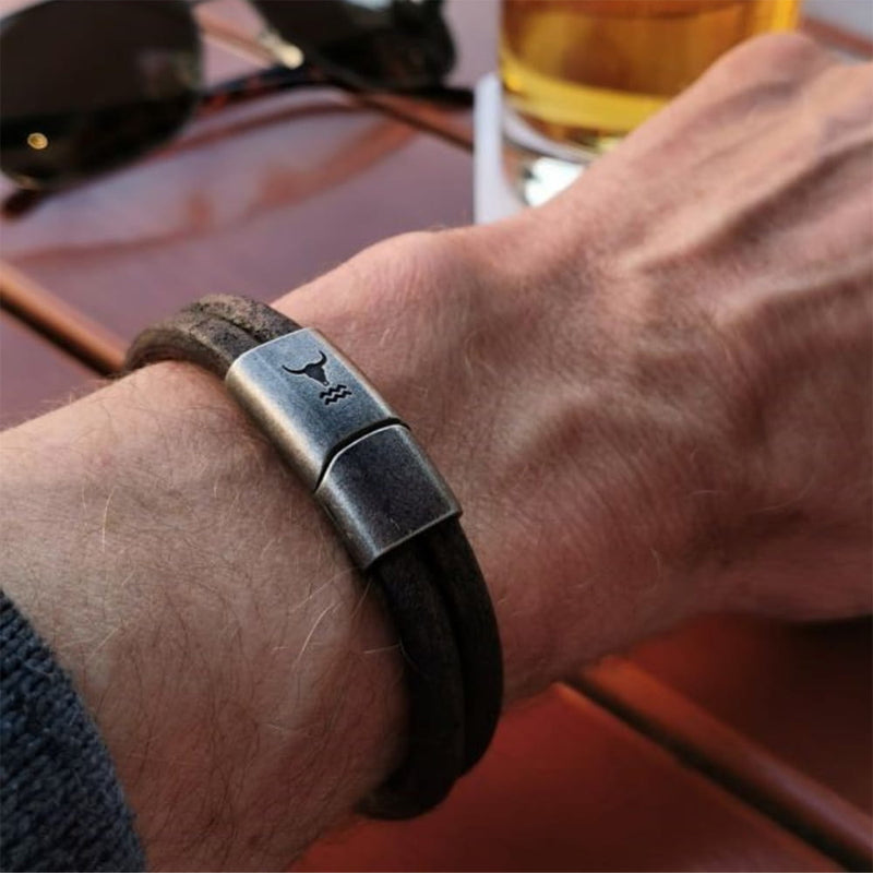 Laden Sie das Bild in Galerie -Viewer, Lederarmband im Vintage Look Artikelbild 2