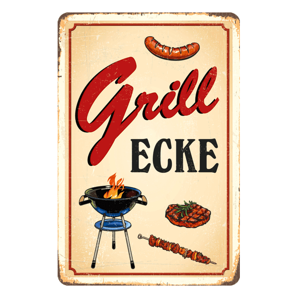 Laden Sie das Bild in Galerie -Viewer, Blechschild "Grill Ecke" Artikelbild 2