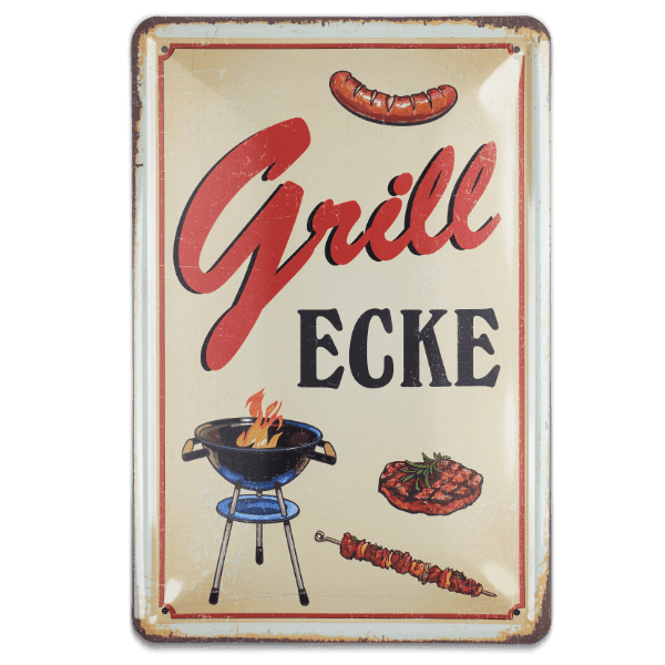 Laden Sie das Bild in Galerie -Viewer, Blechschild &quot;Grill Ecke&quot; Artikelbild 1
