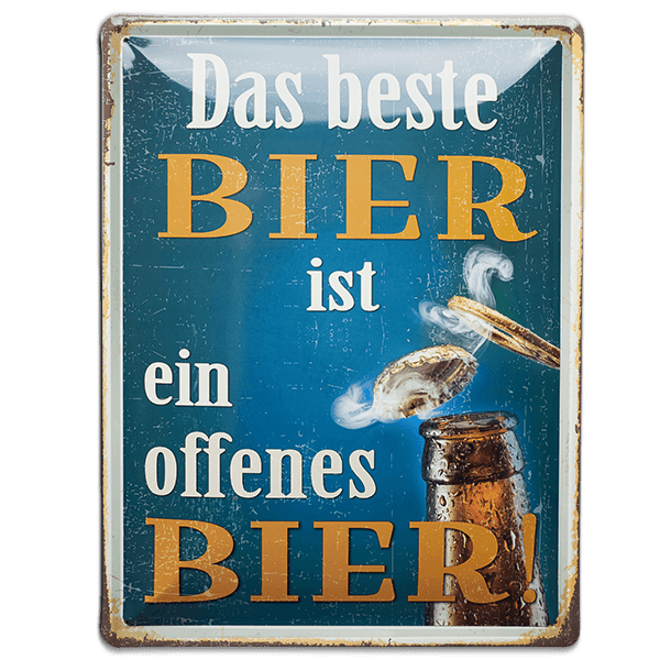Laden Sie das Bild in Galerie -Viewer, XL-Blechschild "Das beste Bier - offenes Bier" Artikelbild 1