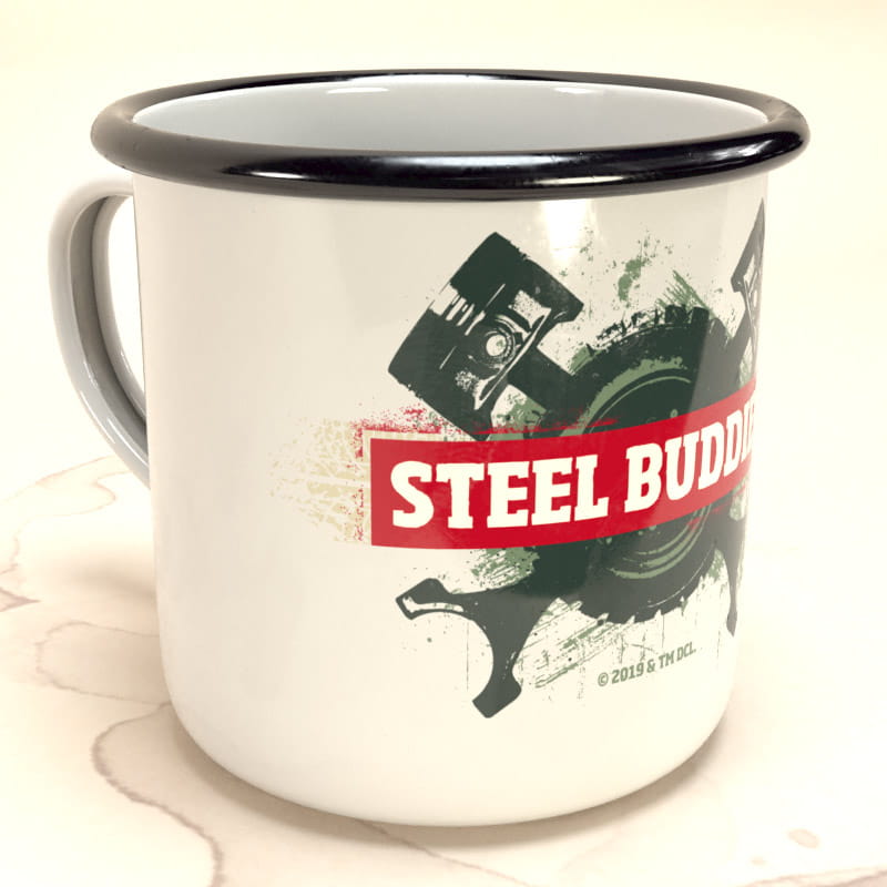 Laden Sie das Bild in Galerie -Viewer, Steel Buddies Emaille-Becher &quot;Logo&quot; Artikelbild 1
