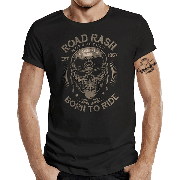 Laden Sie das Bild in Galerie -Viewer, T-Shirt "Road Rash" von Gasoline Bandit Artikelbild 1