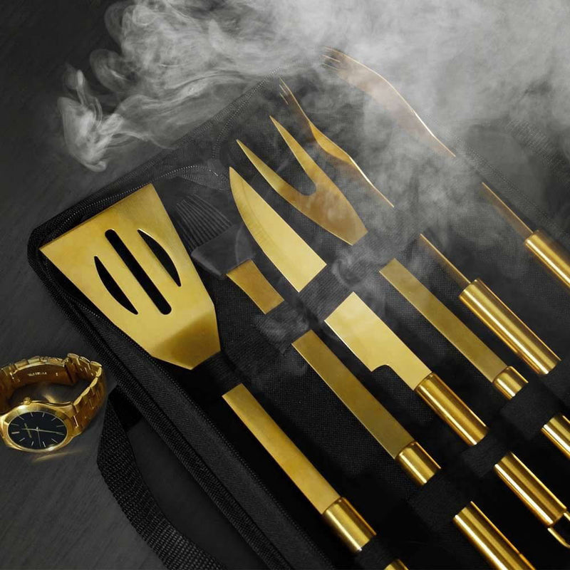 Laden Sie das Bild in Galerie -Viewer, 5-teiliges Grillbesteck "Millionaire" Artikelbild 3