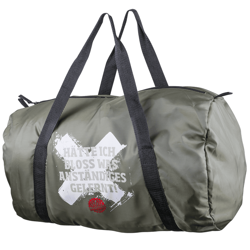 Laden Sie das Bild in Galerie -Viewer, Steel Buddies faltbarer Barrel Bag "Gelernt" Artikelbild 1