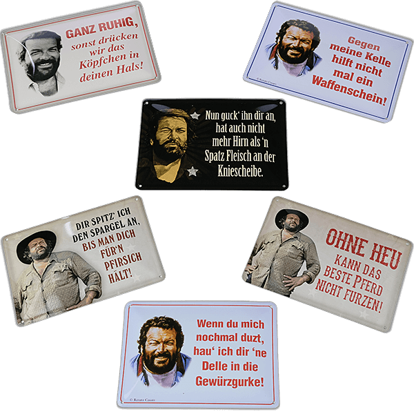 Laden Sie das Bild in Galerie -Viewer, Bud Spencer 6er Set Blechpostkarten Artikelbild 1