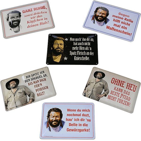 Laden Sie das Bild in Galerie -Viewer, Bud Spencer 6er Set Blechpostkarten Artikelbild 1
