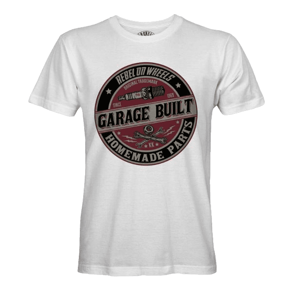 Laden Sie das Bild in Galerie -Viewer, T-Shirt "Garage Built" Artikelbild 1