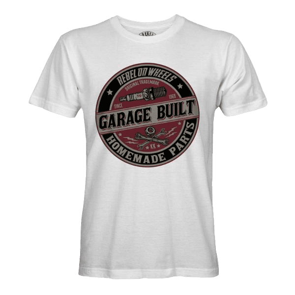 Laden Sie das Bild in Galerie -Viewer, T-Shirt &quot;Garage Built&quot; Artikelbild 1
