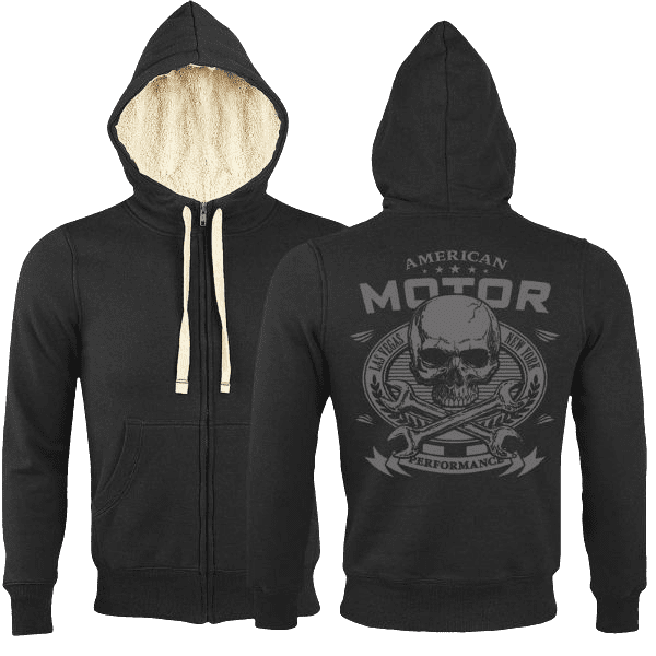 Laden Sie das Bild in Galerie -Viewer, Gefütterter Reißverschluss-Hoody "American Motor“ Artikelbild 1