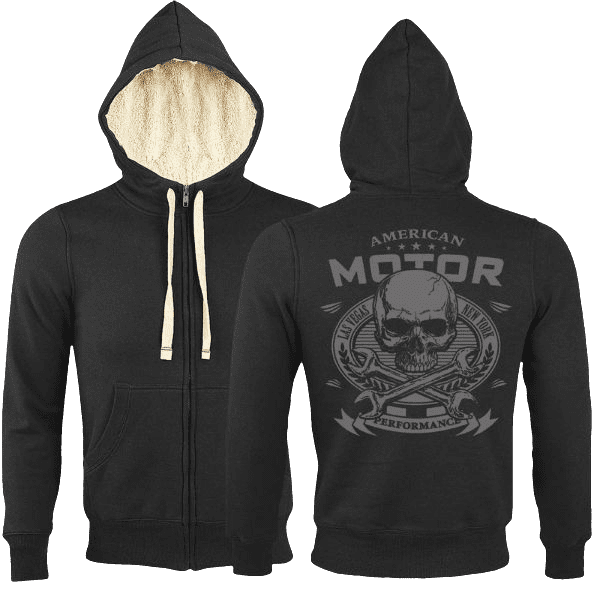 Laden Sie das Bild in Galerie -Viewer, Gefütterter Reißverschluss-Hoody &quot;American Motor“ Artikelbild 1
