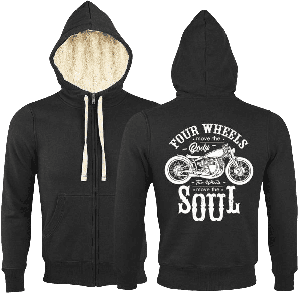Laden Sie das Bild in Galerie -Viewer, Gefütterter Reißverschluss-Hoody "Move Your Soul" Artikelbild 1