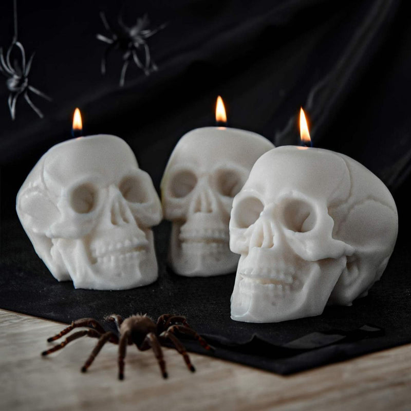 Laden Sie das Bild in Galerie -Viewer, Totenkopfkerzen (3er Set)