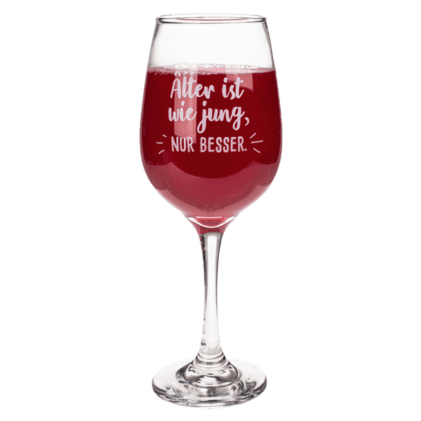 Laden Sie das Bild in Galerie -Viewer, Weinglas "Älter ist wie jung, nur besser" Artikelbild 1