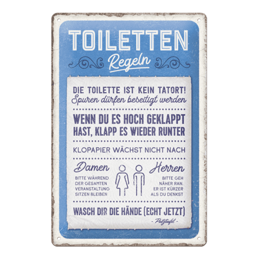 Blechschild "Toilettenregeln" Artikelbild 1