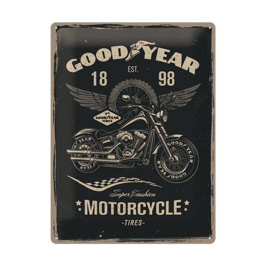 Goodyear Blechschild "Motorcycle" (15 x 20 cm) Artikelbild 1