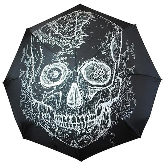 Regenschirm mit Totenkopfgriff und Leuchteffekt Artikelbild 5