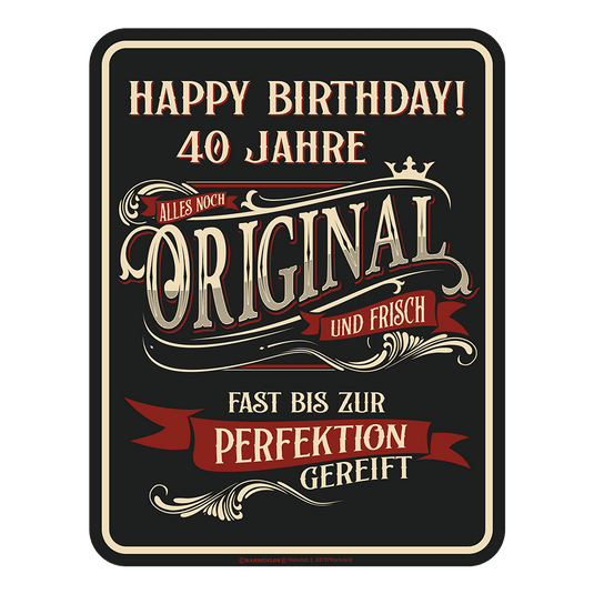 Blechschild "40 Jahre zur Perfektion gereift" Artikelbild 1