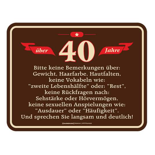 Blechschild "40. Geburtstag" Artikelbild 1