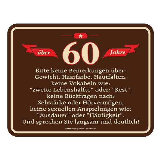 Blechschild "60. Geburtstag" Artikelbild 1