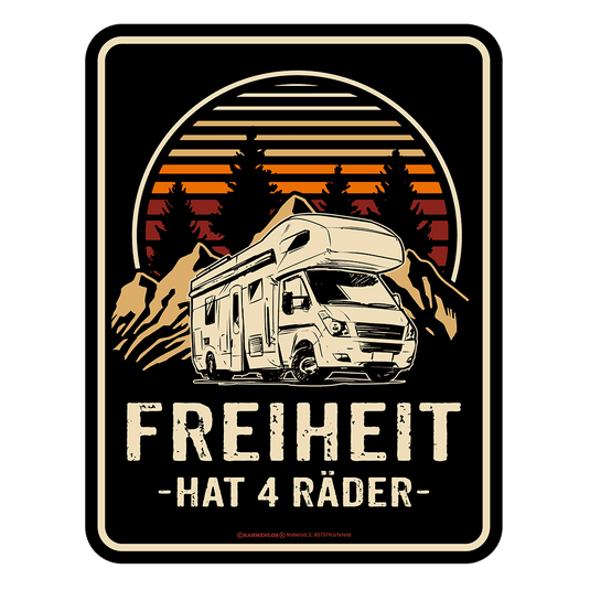 Blechschild "Freiheit hat 4 Räder" Artikelbild 1